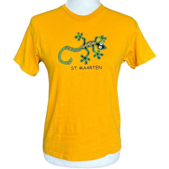 VTG 90S ST. MAARTEN LIZARD T-SHIRT - Picture 1 of 5